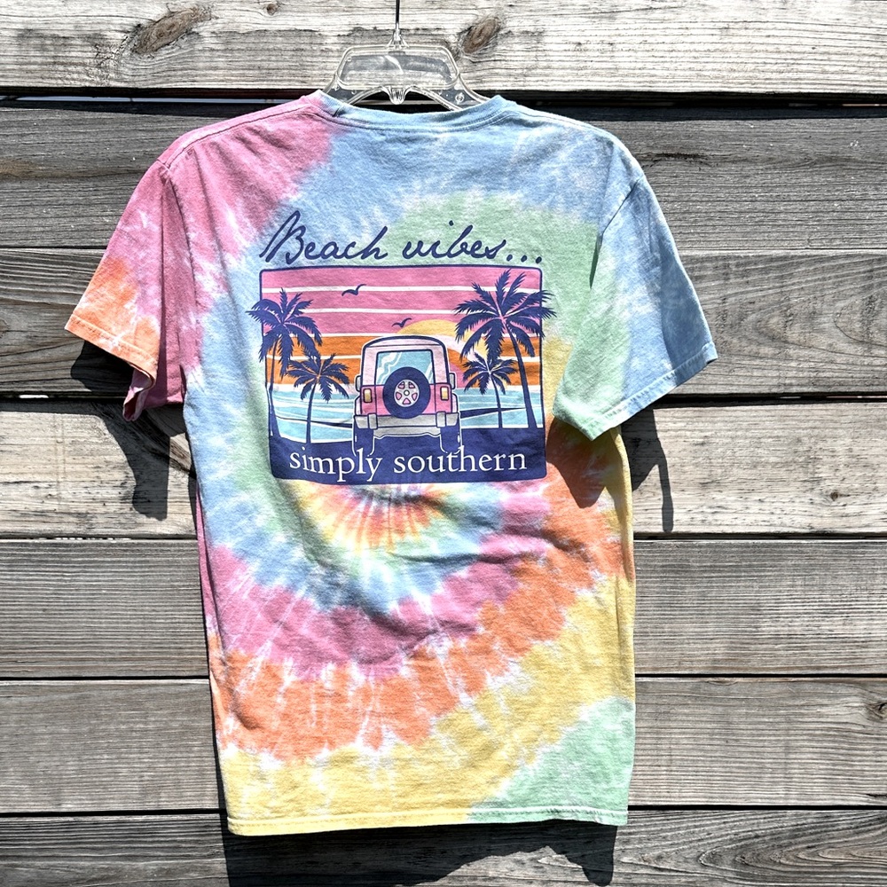 Simply Southern Multicolor Beach Vibes and Jeep Tie-Dye T-Shirt